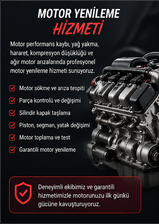 Motor yenileme hizmeti